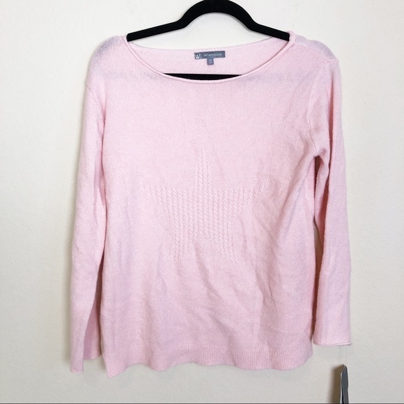 New Wit & Wisdom Cable Knit Star Sweater in Whisper Pink - Picture 2 of 11